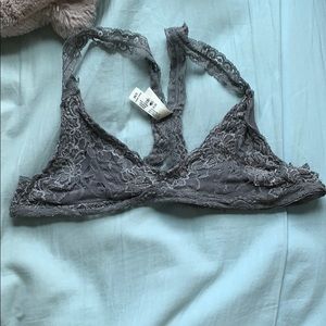 grey lace bra size s/m with no pads